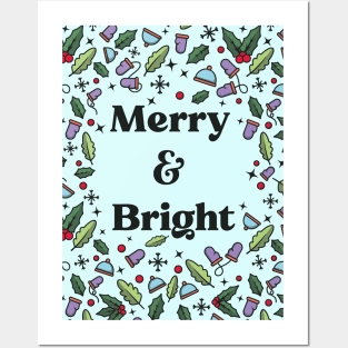 Winter Pattern - Merry and bright Posters and Art